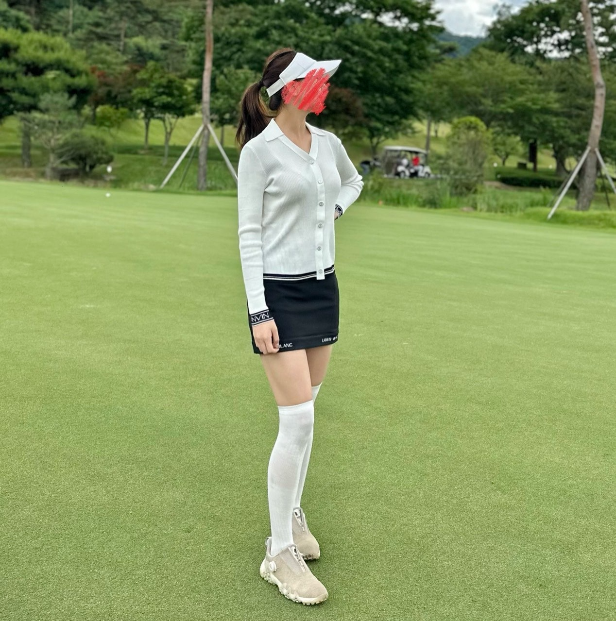 랑방블루-상의-국내배송 리브드 칼라 가디건 (WOMEN)