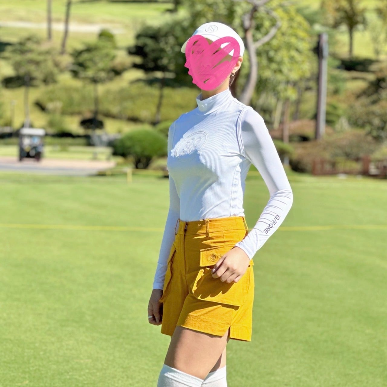 지포어-상의-국내배송 립 하이브리드 모크넥 티셔츠 (WOMEN)