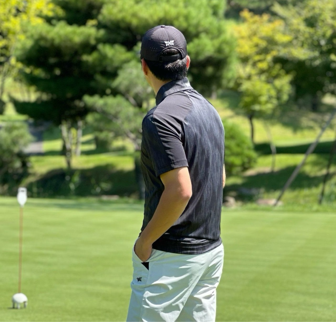 PXG-상의-국내배송 맨즈 스컬 모티브 패턴 카라 반팔 티셔츠 ( MEN )