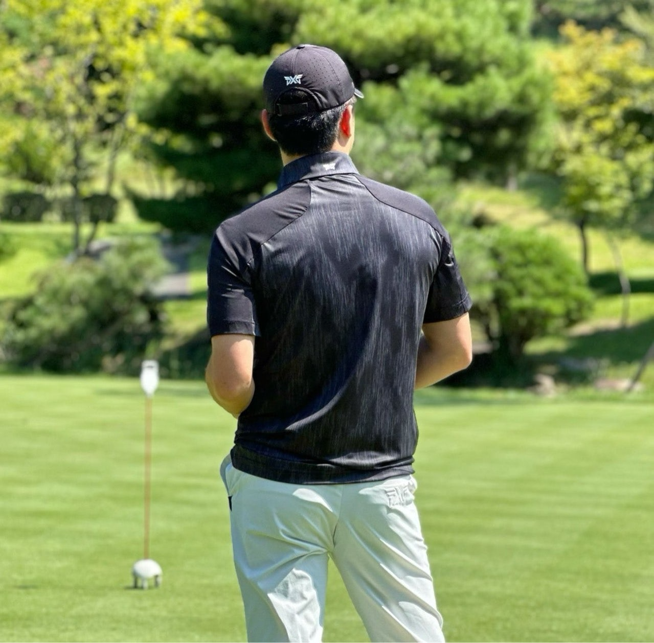 PXG-상의-국내배송 맨즈 스컬 모티브 패턴 카라 반팔 티셔츠 ( MEN )