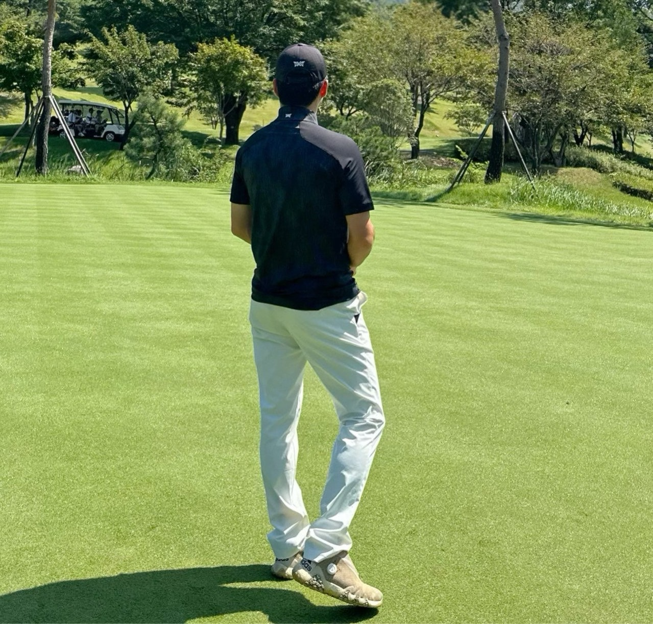 PXG-상의-국내배송 맨즈 스컬 모티브 패턴 카라 반팔 티셔츠 ( MEN )