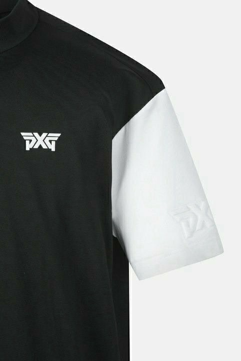PXG-상의-국내배송 맨즈 썸머 모크넥 컬러블럭 쇼츠 슬리브 티셔츠 (MAN)