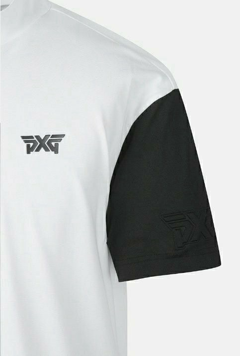 PXG-상의-국내배송 맨즈 썸머 모크넥 컬러블럭 쇼츠 슬리브 티셔츠 (MAN)