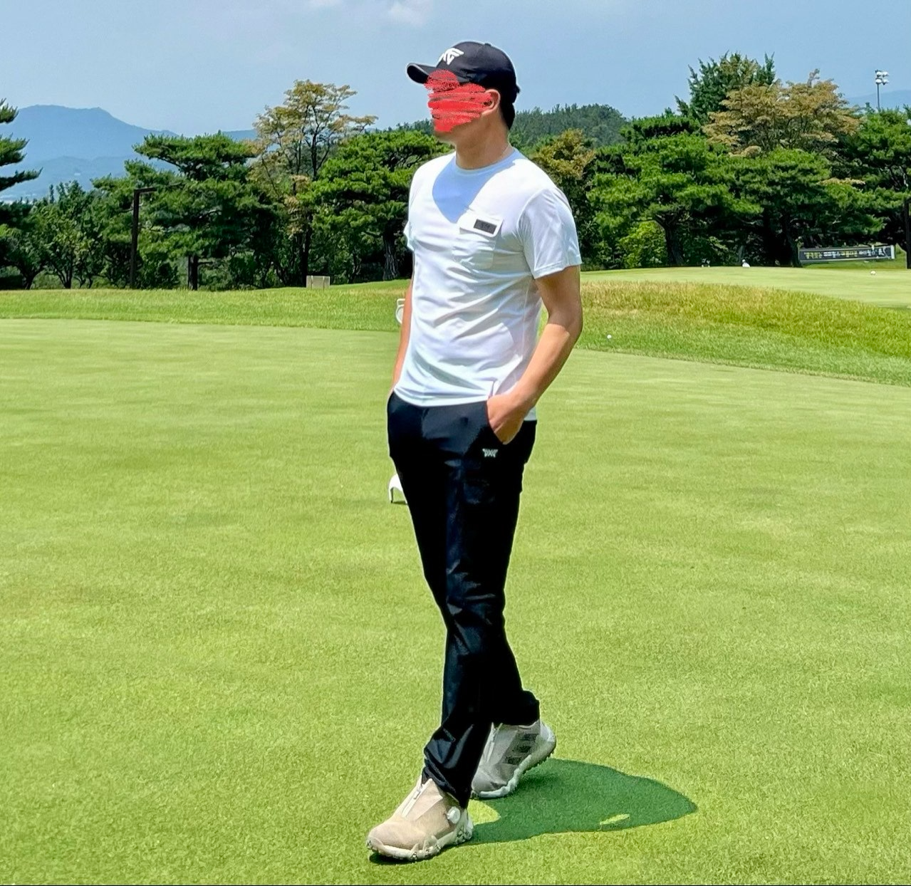 PXG-상의-국내배송 맨즈 썸머 빅로고 라운드 넥 티셔츠 ( MEN )