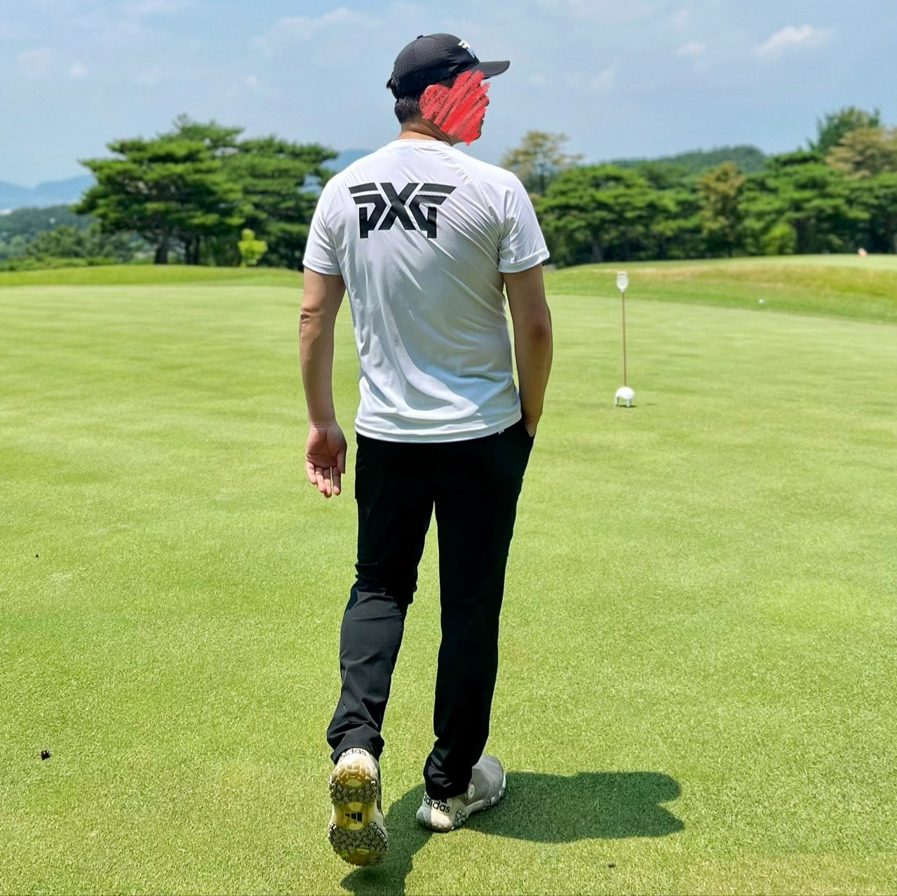 PXG-상의-국내배송 맨즈 썸머 빅로고 라운드 넥 티셔츠 ( MEN )