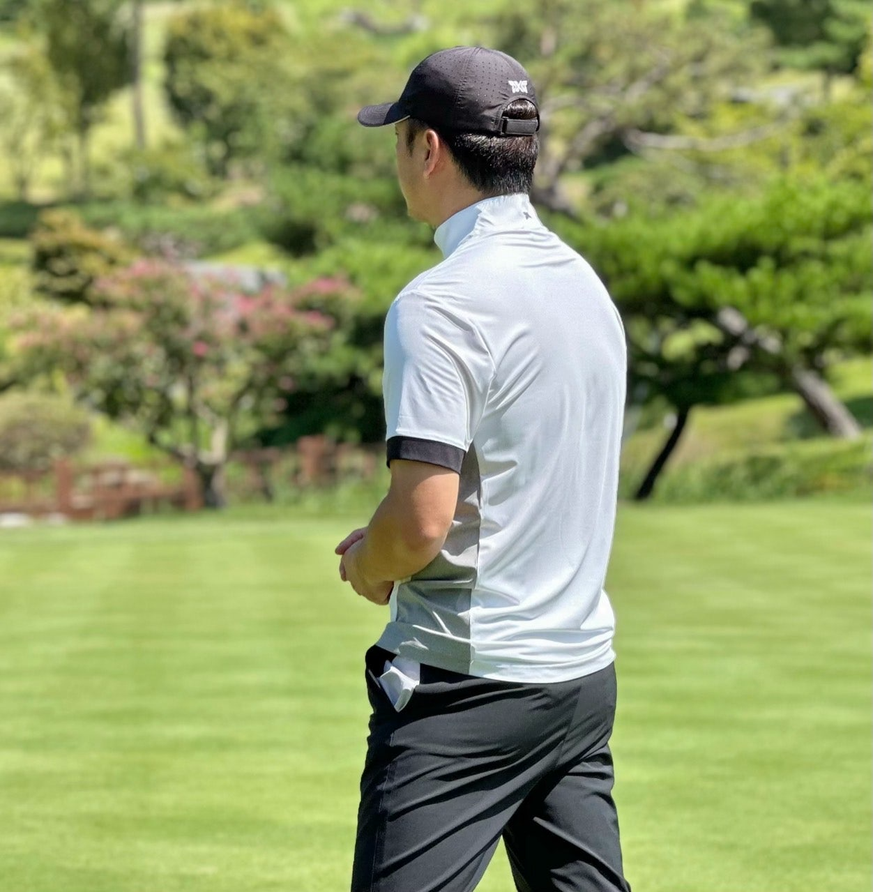 PXG-상의-국내배송 맨즈 썸머 카라 블럭 하프 집업 티셔츠 ( MEN )