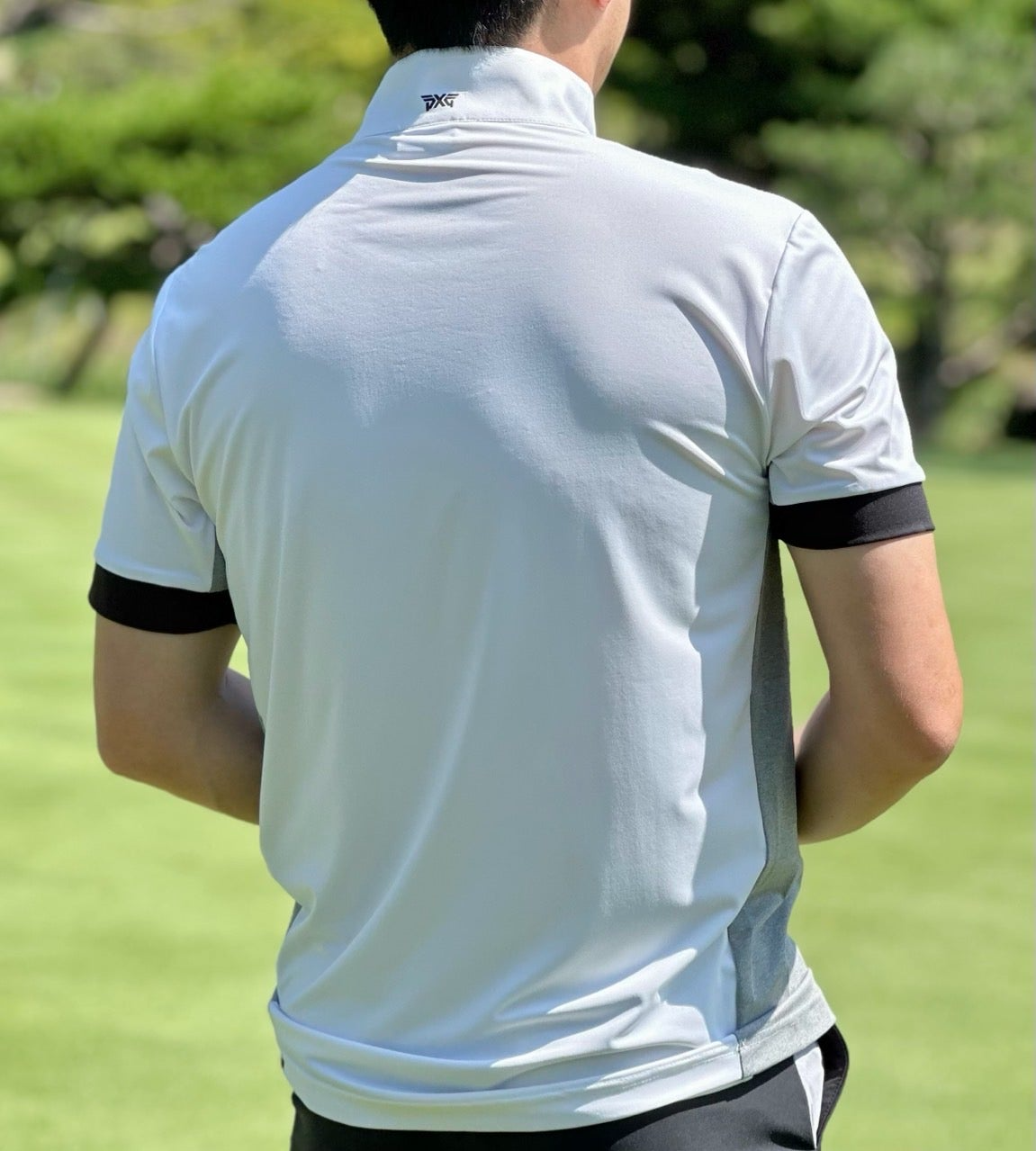 PXG-상의-국내배송 맨즈 썸머 카라 블럭 하프 집업 티셔츠 ( MEN )