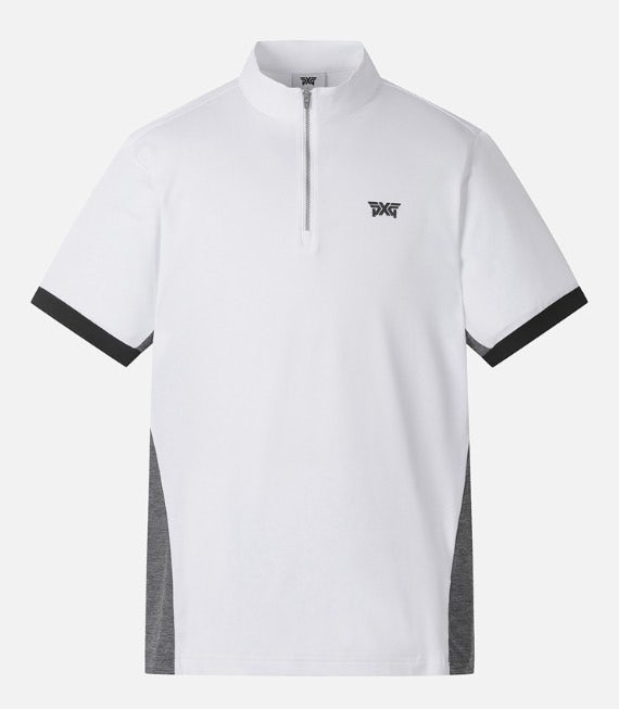 PXG-상의-국내배송 맨즈 썸머 카라 블럭 하프 집업 티셔츠 ( MEN )