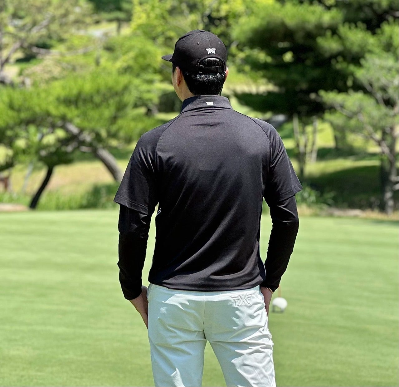 PXG-상의-국내배송 맨즈 썸머 쿨 슬리브 레이어드 카라 긴팔 티셔츠 (MAN)