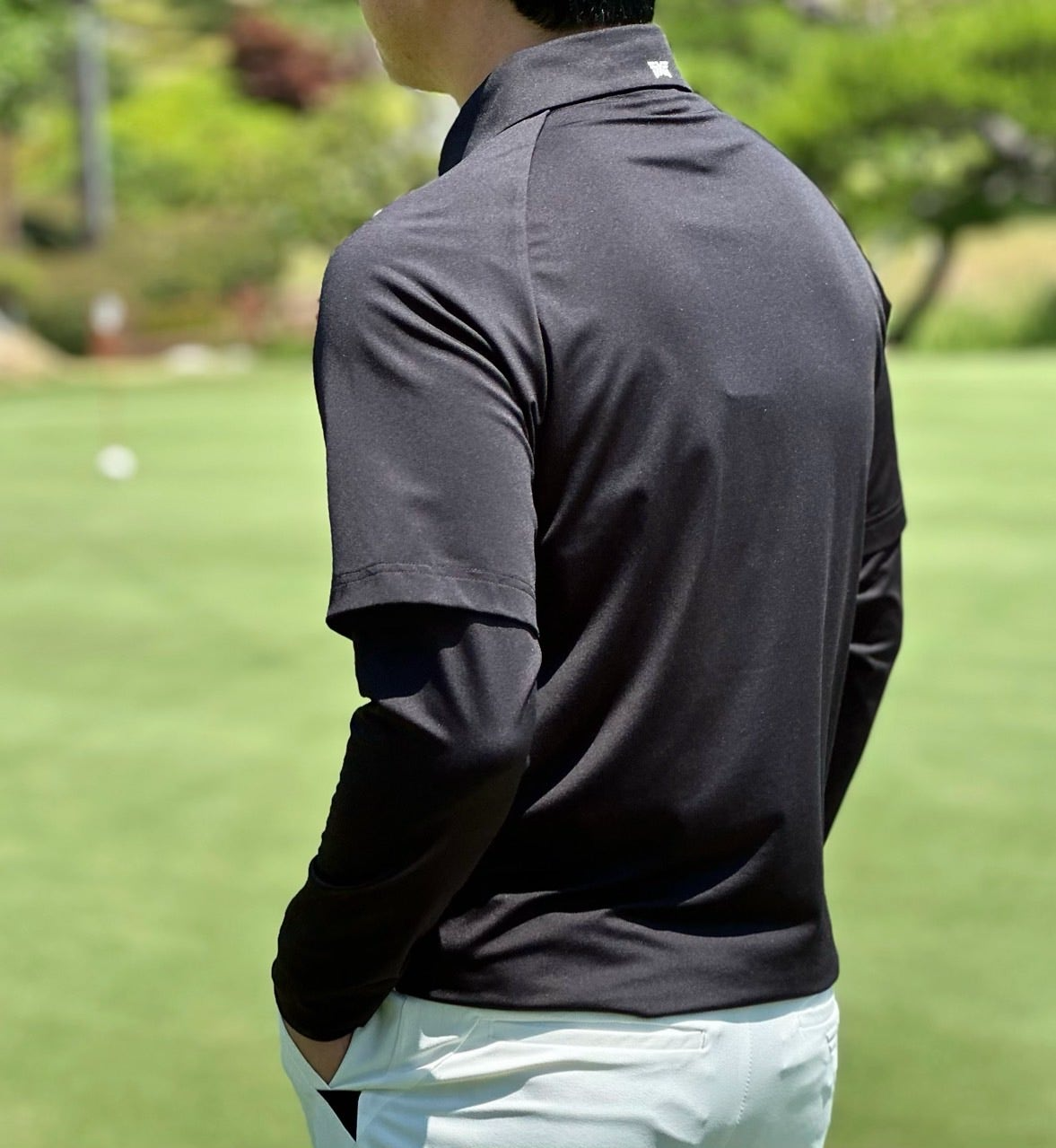 PXG-상의-국내배송 맨즈 썸머 쿨 슬리브 레이어드 카라 긴팔 티셔츠 (MAN)
