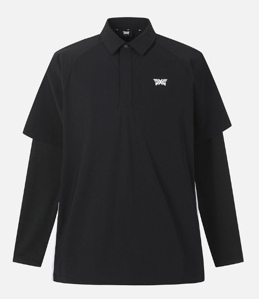 PXG-상의-국내배송 맨즈 썸머 쿨 슬리브 레이어드 카라 긴팔 티셔츠 (MAN)