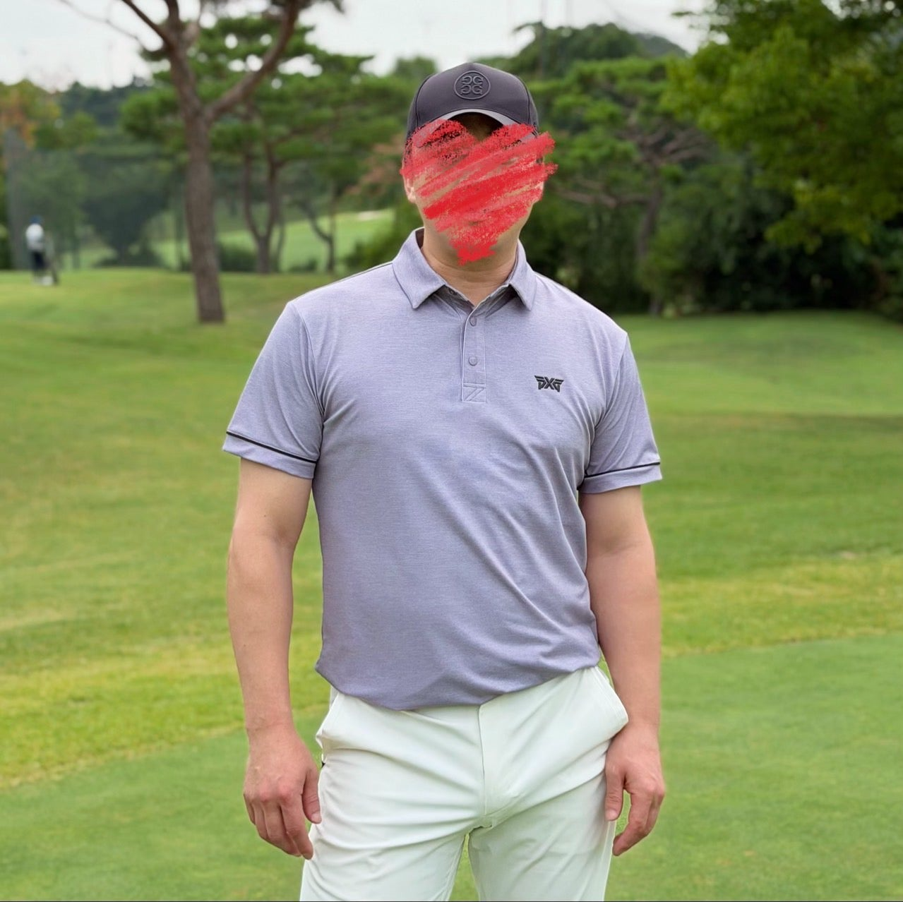 PXG-상의-국내배송 맨즈 투톤 프린트 카라 숏 슬리브 (MAN)