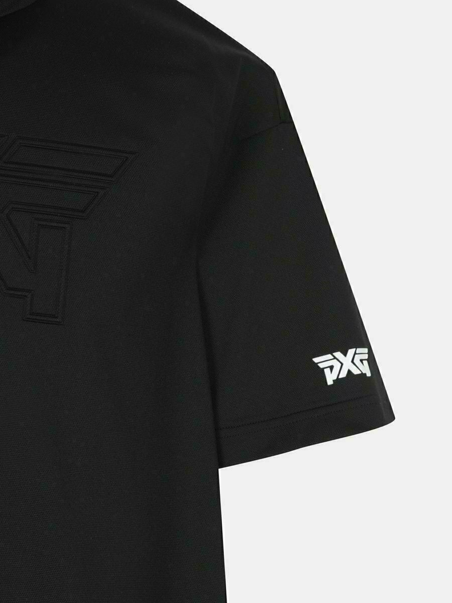 PXG-상의-국내배송 썸머 빅 로고 모크넥 쇼츠 슬리브 티셔츠