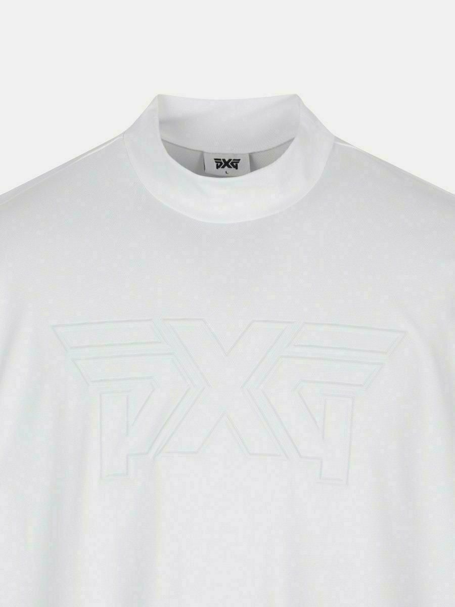PXG-상의-국내배송 썸머 빅 로고 모크넥 쇼츠 슬리브 티셔츠