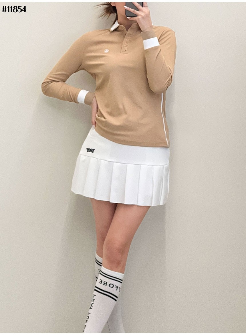 지포어-상의-국내배송 여성 에보 로고 카라 피케 폴로 티셔츠