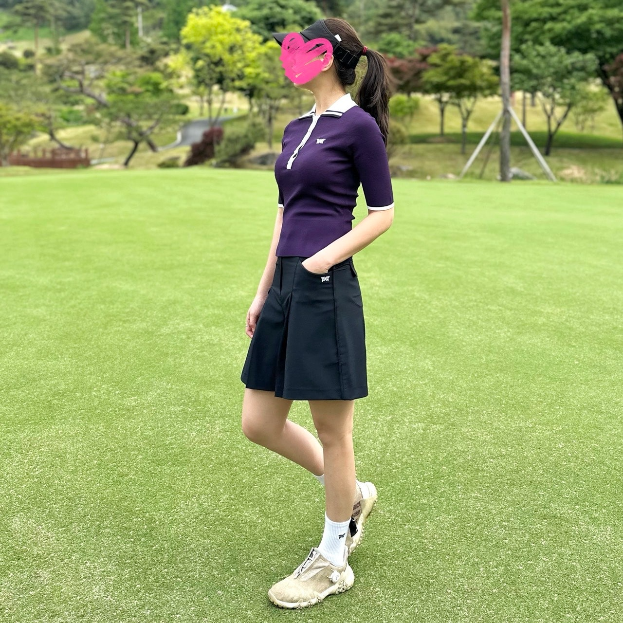 PXG-상의-국내배송 우먼 미들 슬리브 칼라 스웨터 (WOMEN)