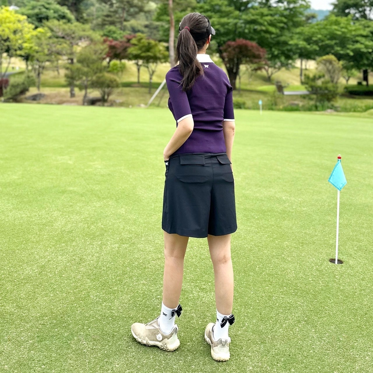 PXG-상의-국내배송 우먼 미들 슬리브 칼라 스웨터 (WOMEN)
