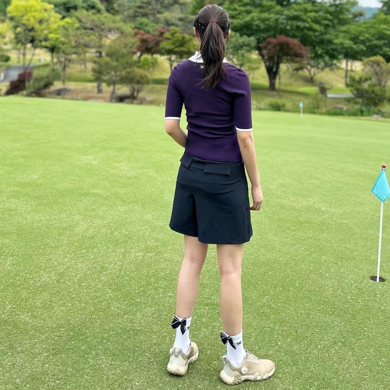 PXG-상의-국내배송 우먼 미들 슬리브 칼라 스웨터 (WOMEN)