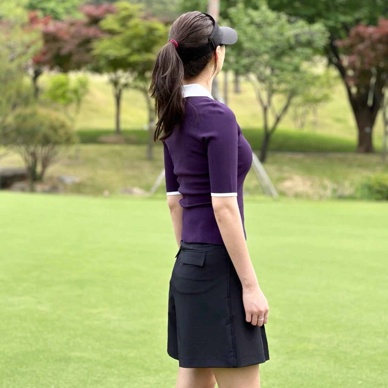 PXG-상의-국내배송 우먼 미들 슬리브 칼라 스웨터 (WOMEN)