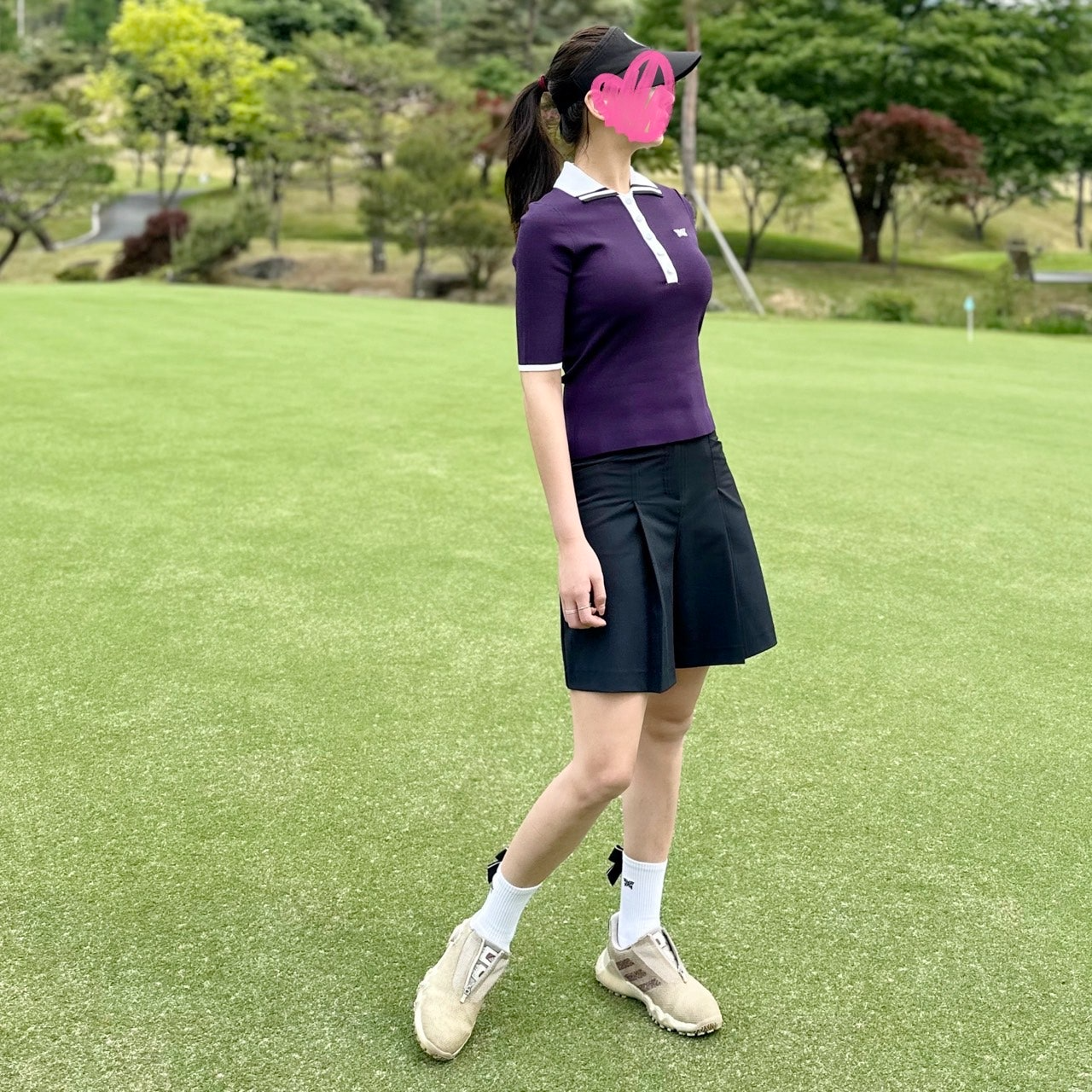 PXG-상의-국내배송 우먼 미들 슬리브 칼라 스웨터 (WOMEN)