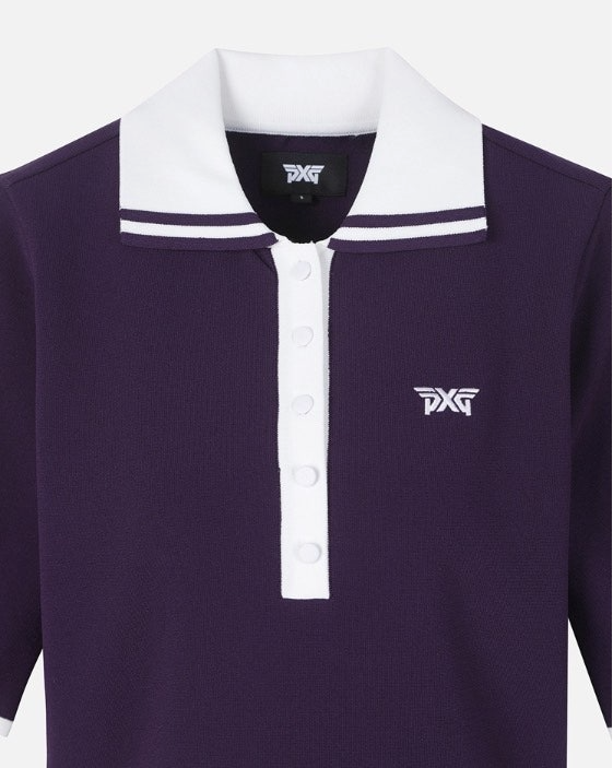 PXG-상의-국내배송 우먼 미들 슬리브 칼라 스웨터 (WOMEN)