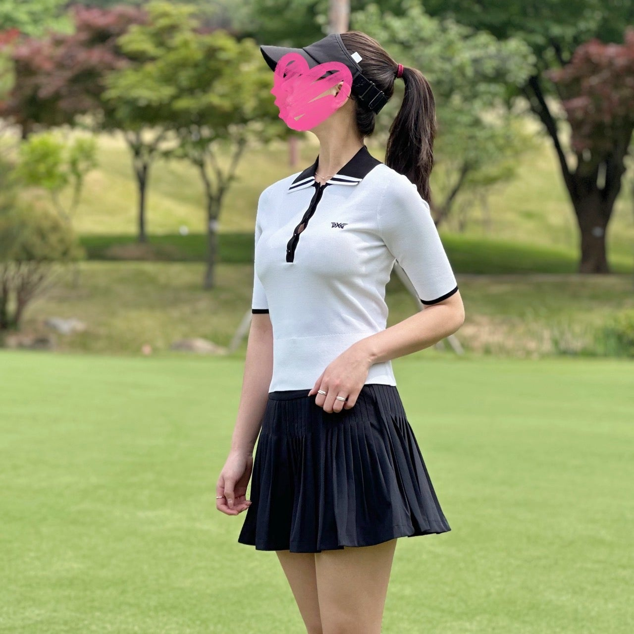 PXG-상의-국내배송 우먼 미들 슬리브 칼라 스웨터 (WOMEN)