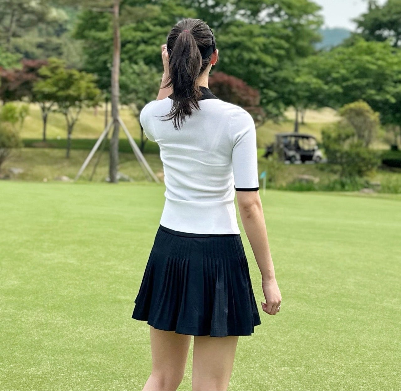 PXG-상의-국내배송 우먼 미들 슬리브 칼라 스웨터 (WOMEN)