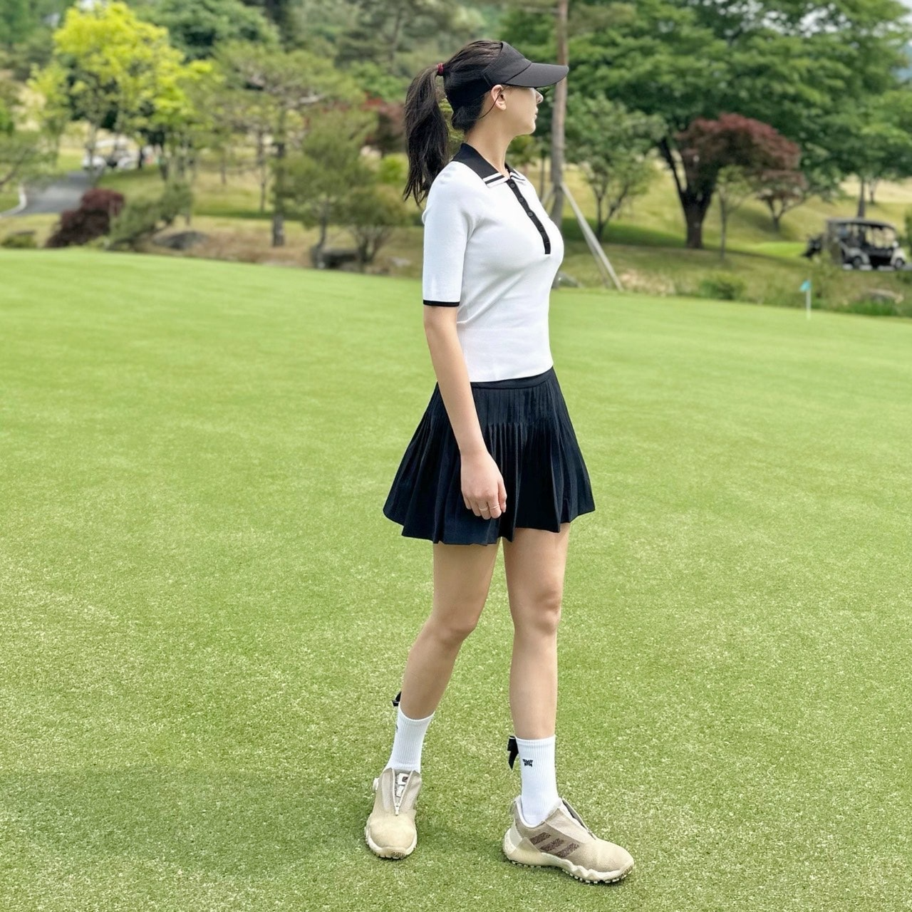 PXG-상의-국내배송 우먼 미들 슬리브 칼라 스웨터 (WOMEN)