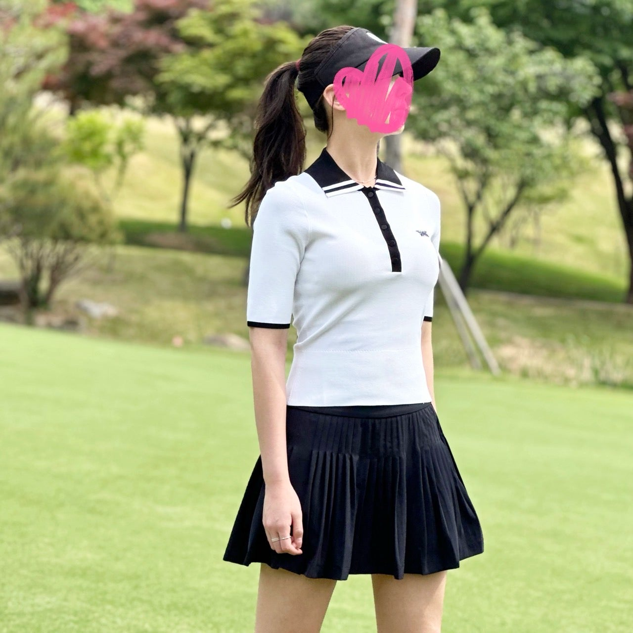 PXG-상의-국내배송 우먼 미들 슬리브 칼라 스웨터 (WOMEN)