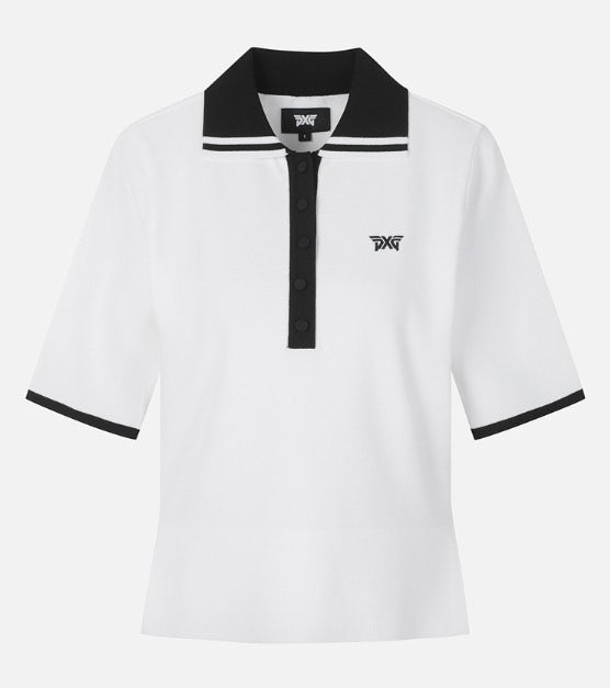 PXG-상의-국내배송 우먼 미들 슬리브 칼라 스웨터 (WOMEN)