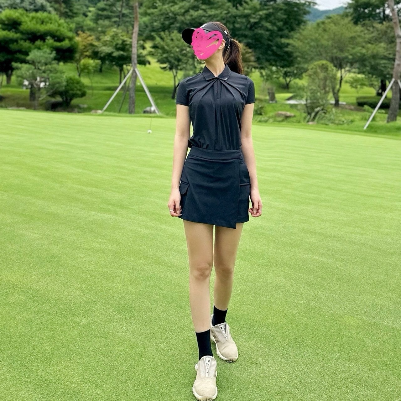 PXG-상의-국내배송 우먼 썸머 셔링 포인트 반팔 티셔츠 (WOMEN)