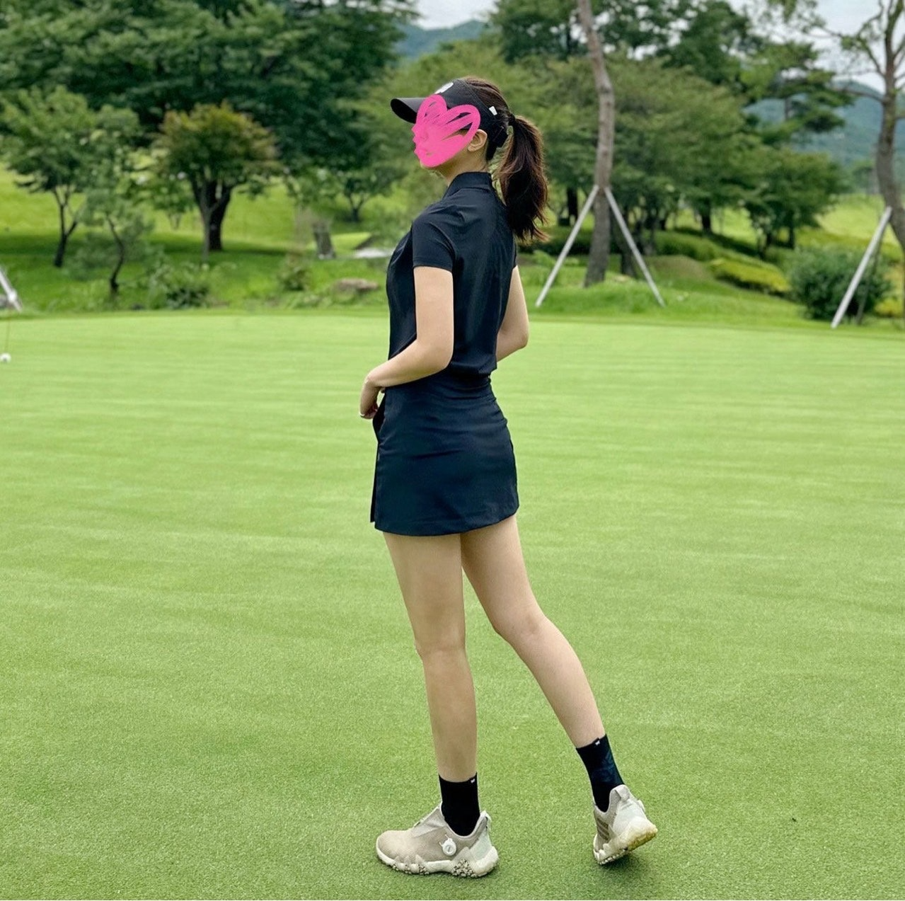 PXG-상의-국내배송 우먼 썸머 셔링 포인트 반팔 티셔츠 (WOMEN)