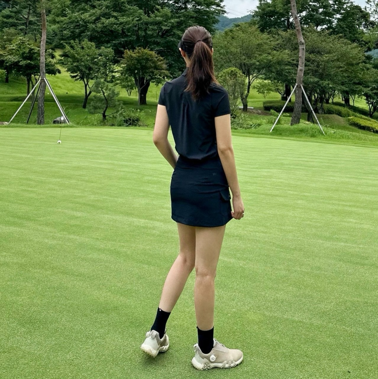 PXG-상의-국내배송 우먼 썸머 셔링 포인트 반팔 티셔츠 (WOMEN)