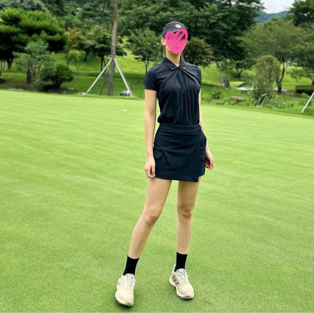 PXG-상의-국내배송 우먼 썸머 셔링 포인트 반팔 티셔츠 (WOMEN)