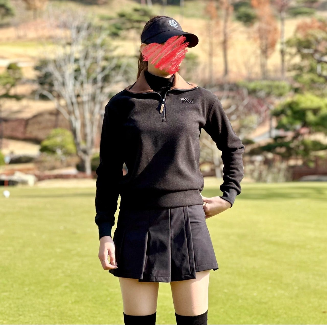 PXG-상의-국내배송 우먼 윈터 와이드 카라 LS 티셔츠 (WOMEN)