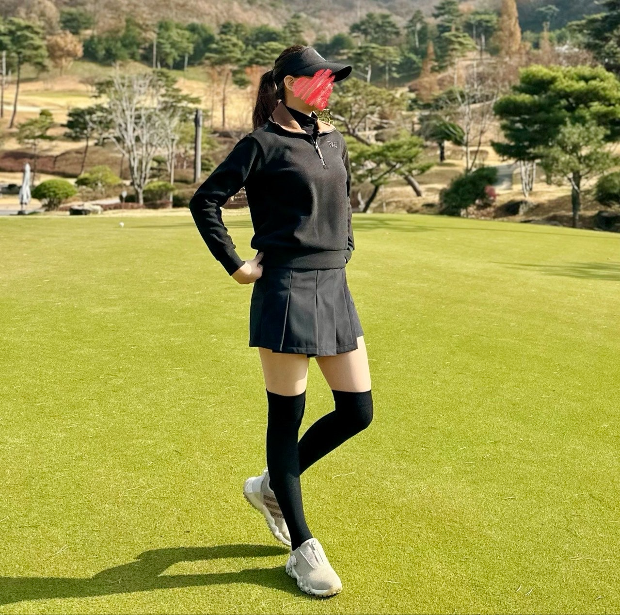 PXG-상의-국내배송 우먼 윈터 와이드 카라 LS 티셔츠 (WOMEN)