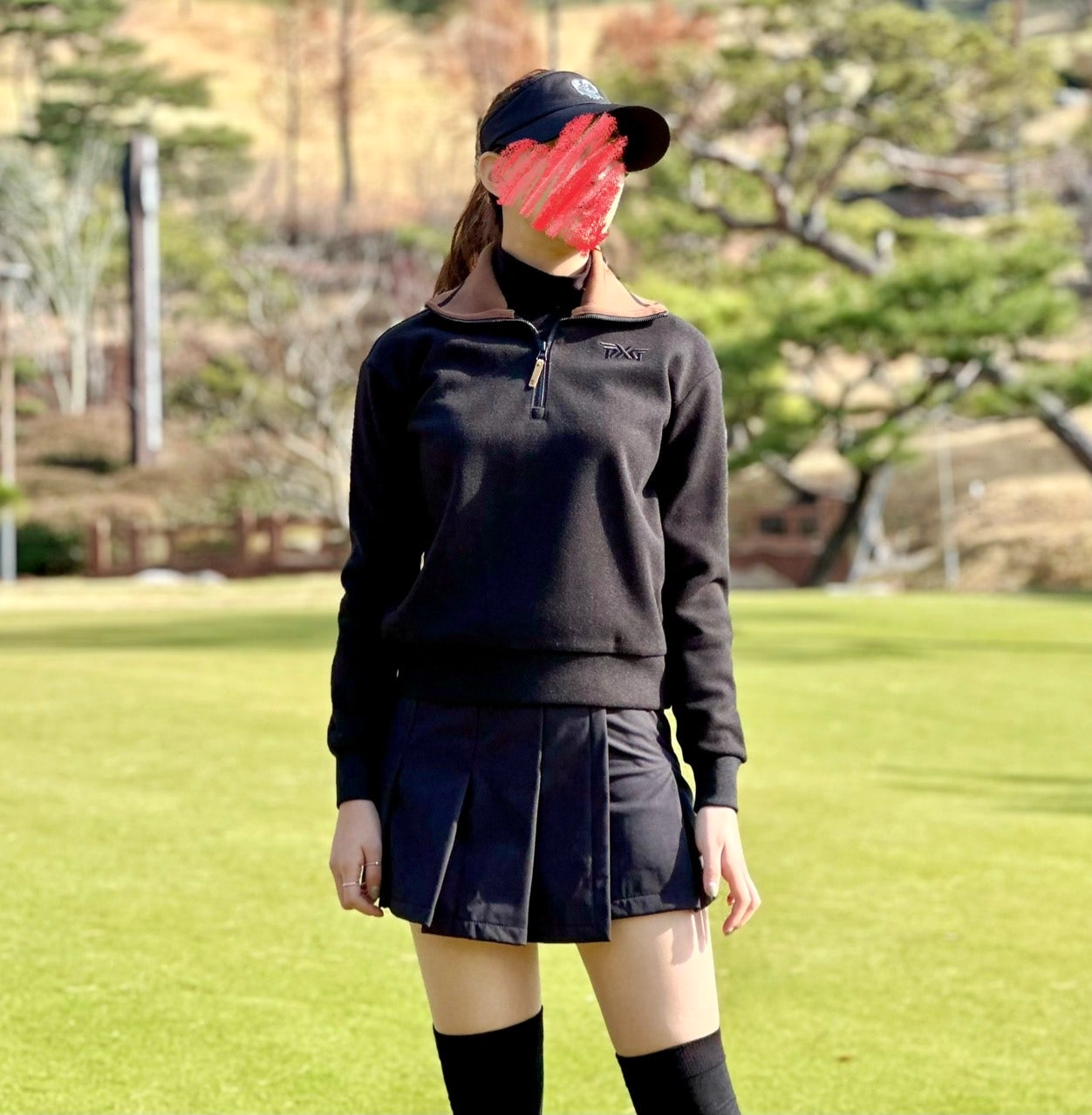 PXG-상의-국내배송 우먼 윈터 와이드 카라 LS 티셔츠 (WOMEN)