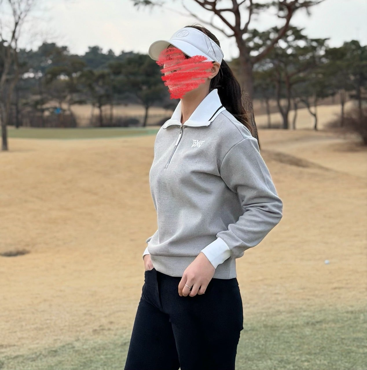 PXG-상의-국내배송 우먼 윈터 와이드 카라 LS 티셔츠 (WOMEN)