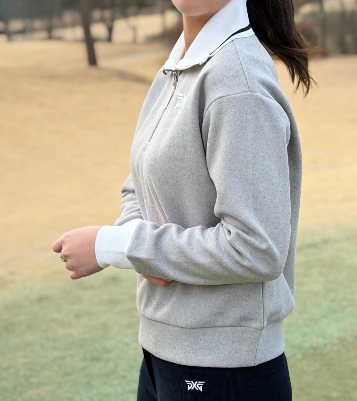 PXG-상의-국내배송 우먼 윈터 와이드 카라 LS 티셔츠 (WOMEN)