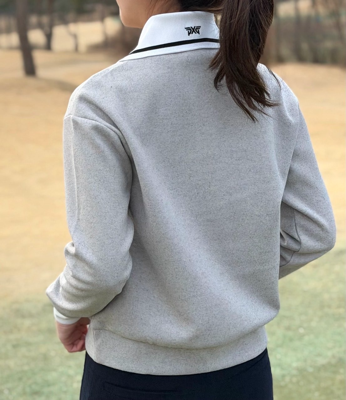 PXG-상의-국내배송 우먼 윈터 와이드 카라 LS 티셔츠 (WOMEN)