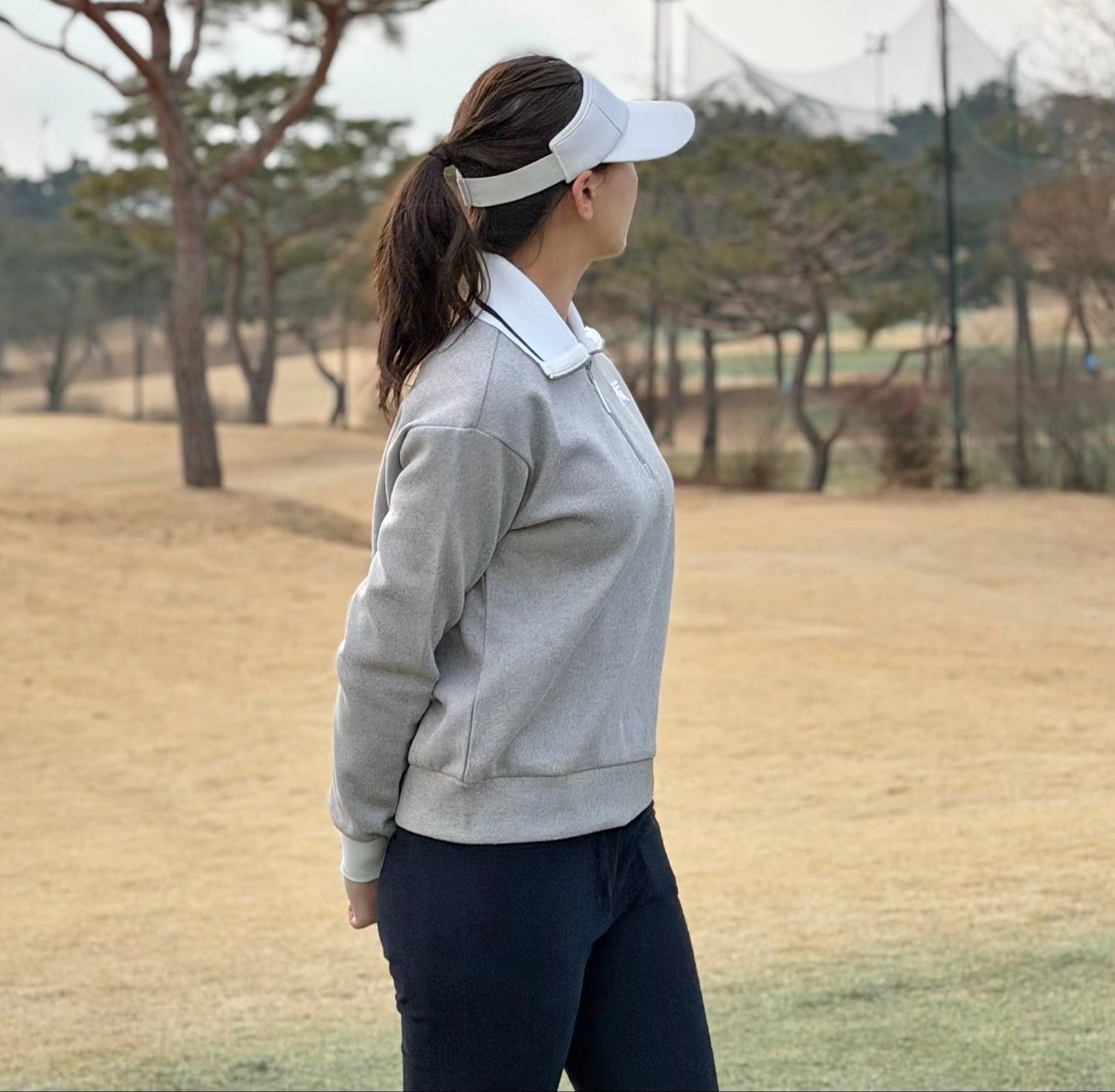 PXG-상의-국내배송 우먼 윈터 와이드 카라 LS 티셔츠 (WOMEN)