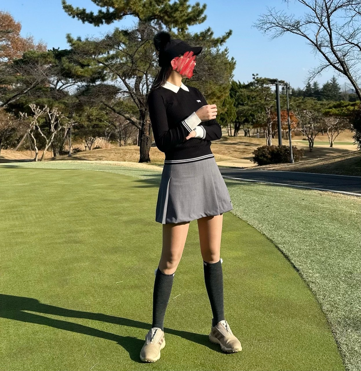 PXG-상의-국내배송 우먼 칼라 포인트 스웨터 (WOMEN)