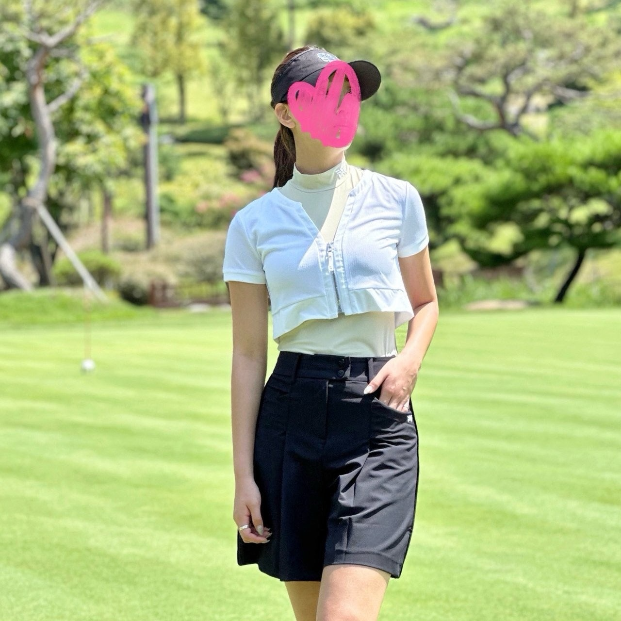 PXG-상의-국내배송 우먼 2-IN-1 하이넥 슬리브리스 (WOMEN)