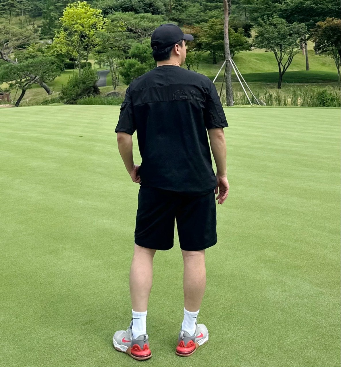 지포어-상의-국내배송 저지 셋업 라운드 티셔츠 (MEN)