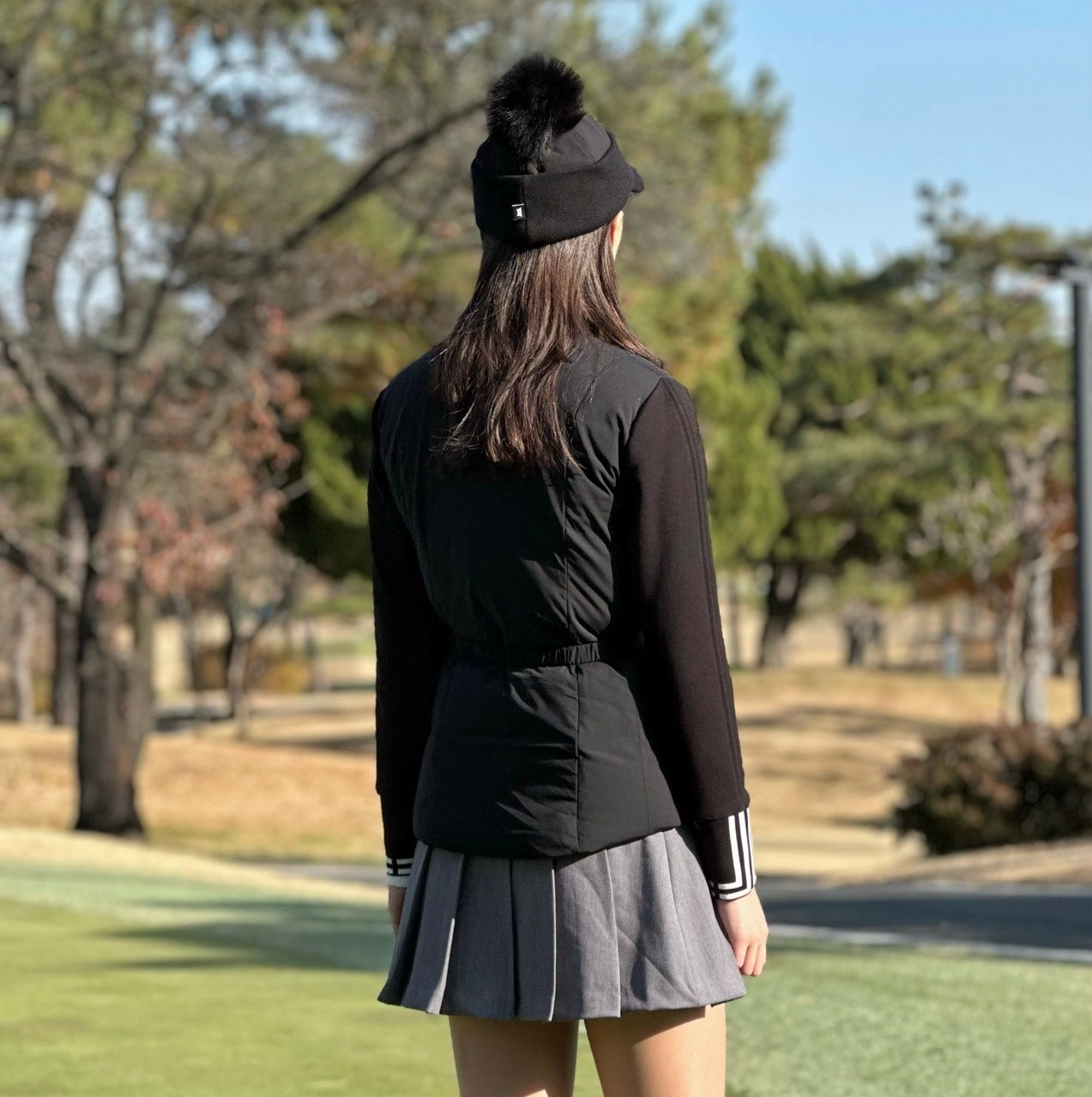 랑방블루-상의-국내배송 텍스처 블록 벨티드 패딩 점퍼(WOMEN)