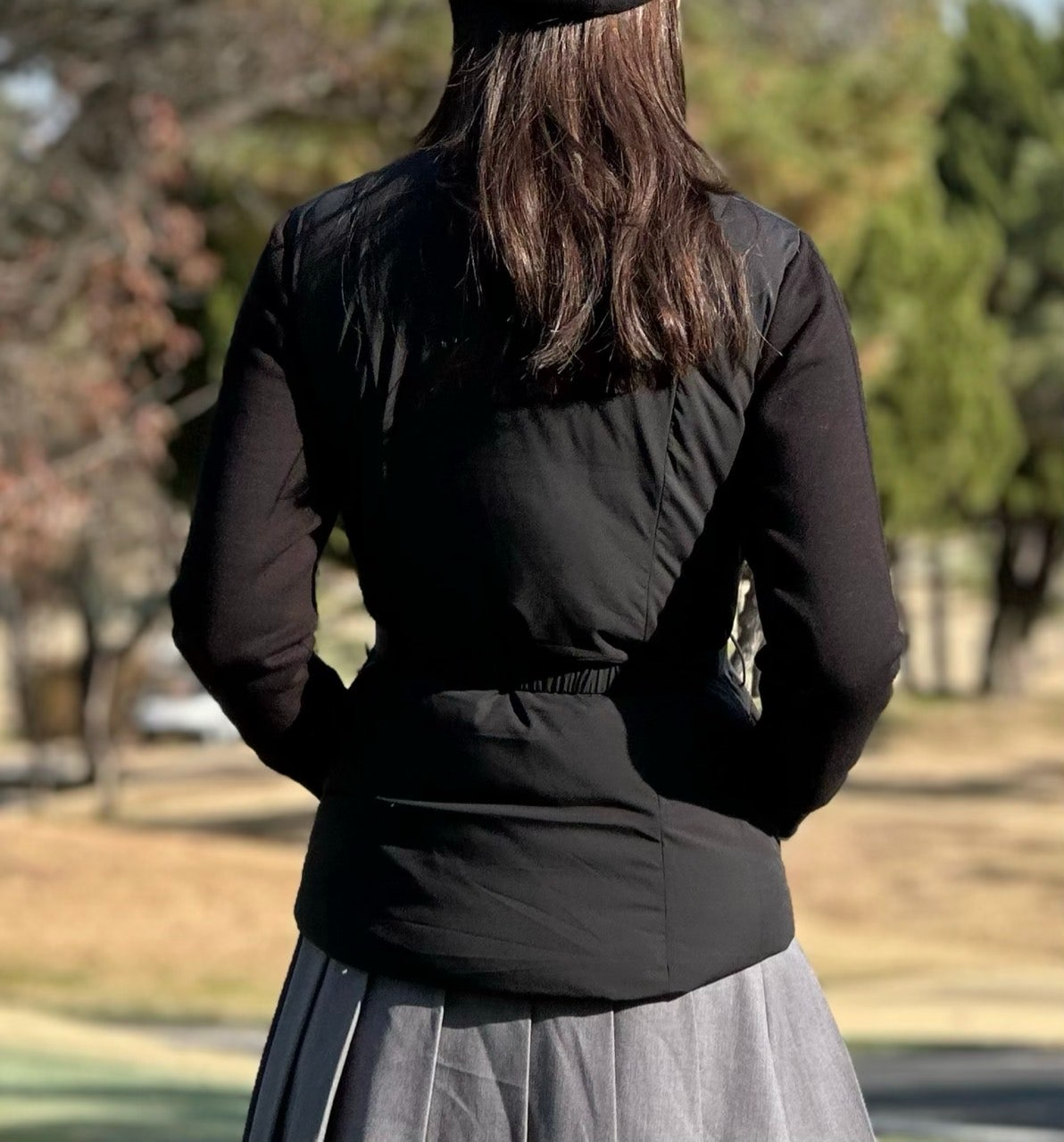 랑방블루-상의-국내배송 텍스처 블록 벨티드 패딩 점퍼(WOMEN)