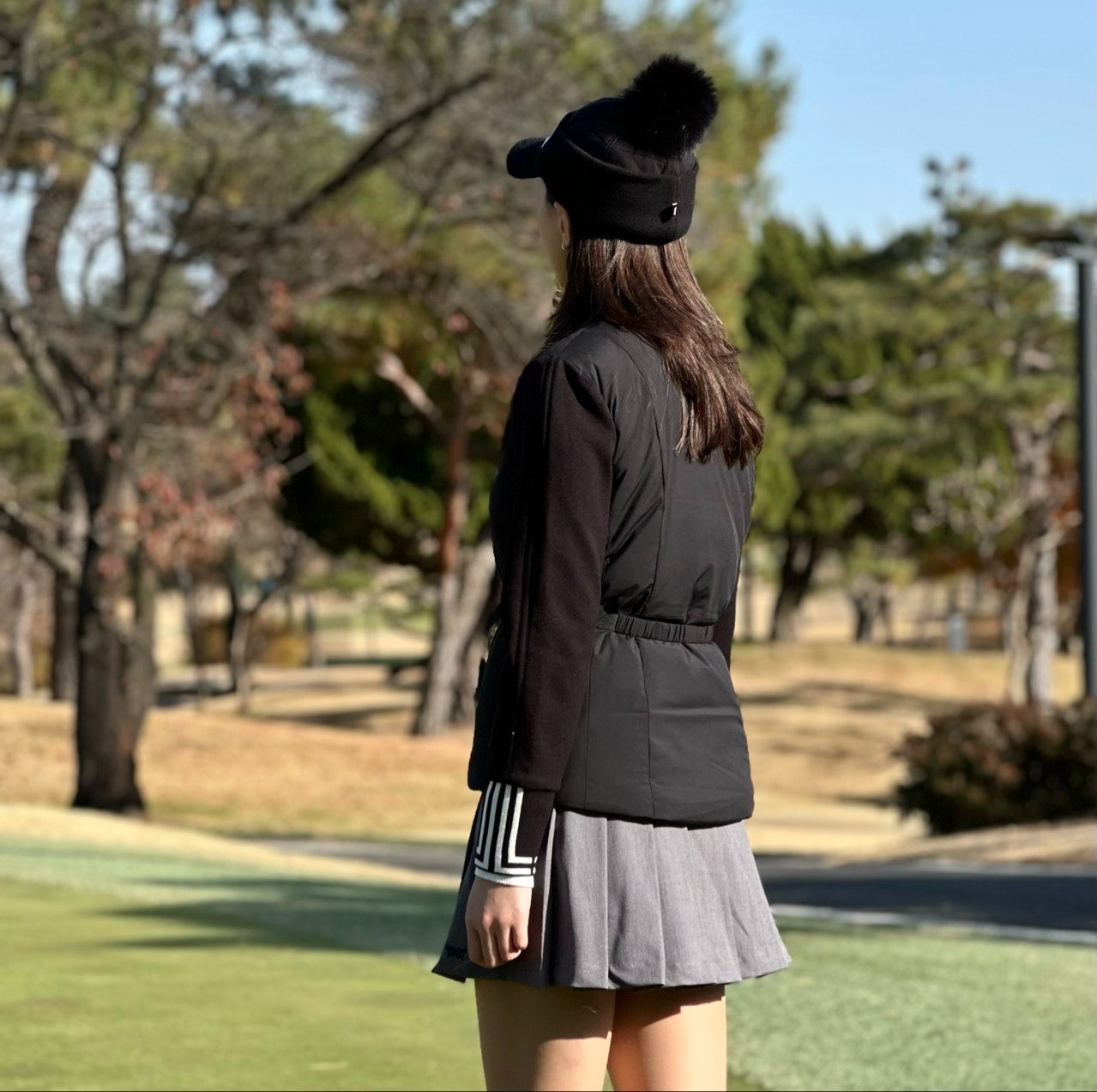 랑방블루-상의-국내배송 텍스처 블록 벨티드 패딩 점퍼(WOMEN)
