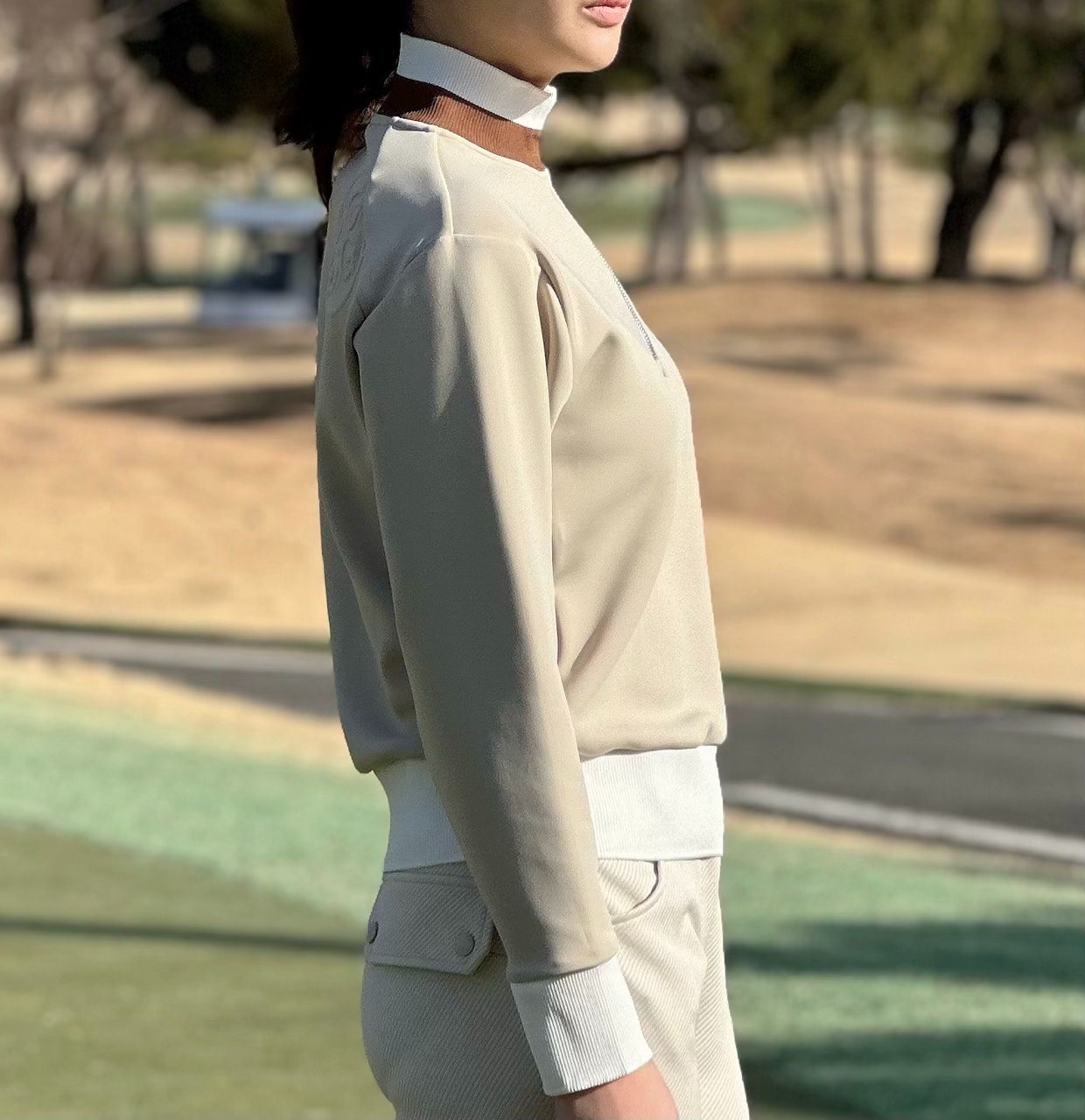 지포어-상의-국내배송 하프집 저지 미들러 (WOMEN)