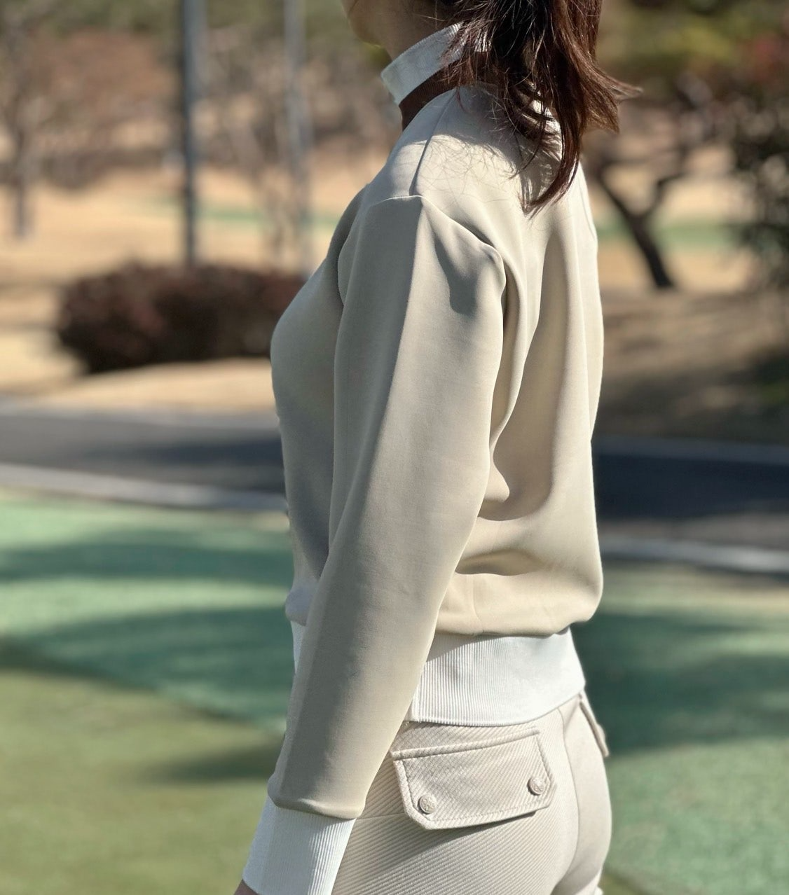 지포어-상의-국내배송 하프집 저지 미들러 (WOMEN)