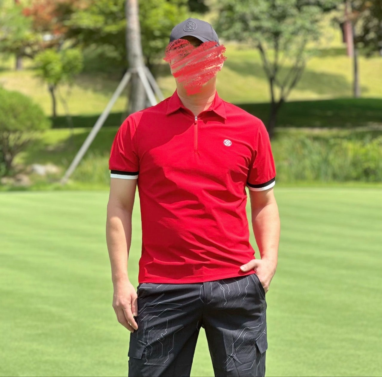 지포어-상의-국내배송 하프 집업 폴로 (MEN)